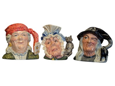 Lot 90 - ROYA DOULTON - THREE CERAMIC HAND CRAFTED CHARACTER / TOBY JUGS