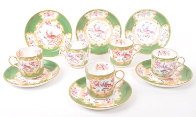 Lot 24 - MINTON - GREEN COCKATRICE - 20TH CENTURY PART TEA SERVICE