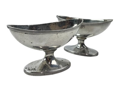 Lot 69 - PAIR OF 18TH CENTURY HALLMARKED SILVER TABLE SALT CELLARS