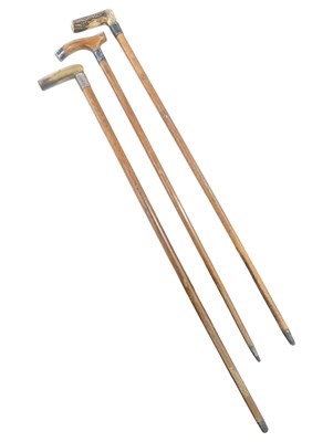 Lot 344 - COLLECTION OF 19TH CENTURY & LATER SILVER COLLAR WALKING STICKS