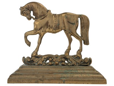 Lot 323 - 19TH CENTURY VICTORIAN BRASS HORSE DOORSTOP