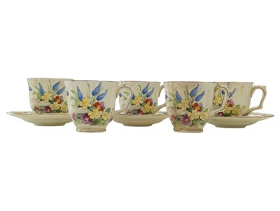 Lot 180 - CROWN STAFFORDSHIRE - 19TH CENTURY VICTORIAN PORCELAIN PART TEA SERVICE