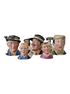 Lot 94 - ROYAL DOULTON - FIVE VINTAGE CERAMIC CHARACTER JUGS