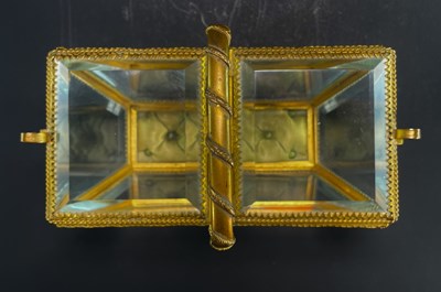 Lot 100 - MAISON ALPHONSE GIROUX, PARIS - FRENCH 19TH CENTURY GLASS JEWELLERY CASKET