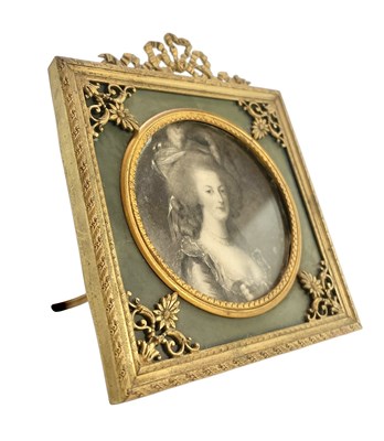 Lot 123 - FRENCH 19TH CENTURY PIERCED BRASS MINIATURE PICTURE FRAME