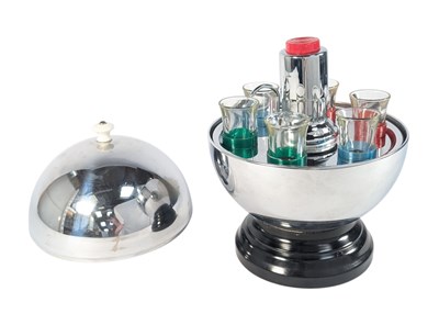Lot 350 - 1960S 'BOWLING BALL' TABLETOP DRINKS DISPENSER / DECANTER