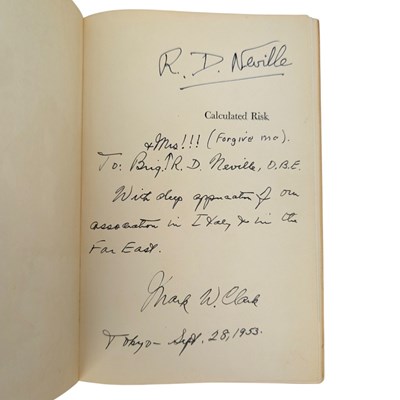 Lot 92 - CLARK, MARK W. - 1950 CALCULATED RISK, SIGNED FIRST EDITION