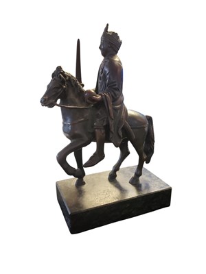 Lot 362 - REPRODUCTION BRONZE CAROLINGIAN STATUETTE OF CHARLEMAGNE