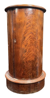 Lot 639 - VICTORIAN MAHOGANY & MARBLE TOP CYLINDRICAL POT CUPBOARD