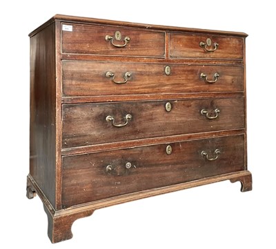 Lot 641 - GEORGE III 19TH CENTURY MAHOGANY CHEST OF DRAWERS