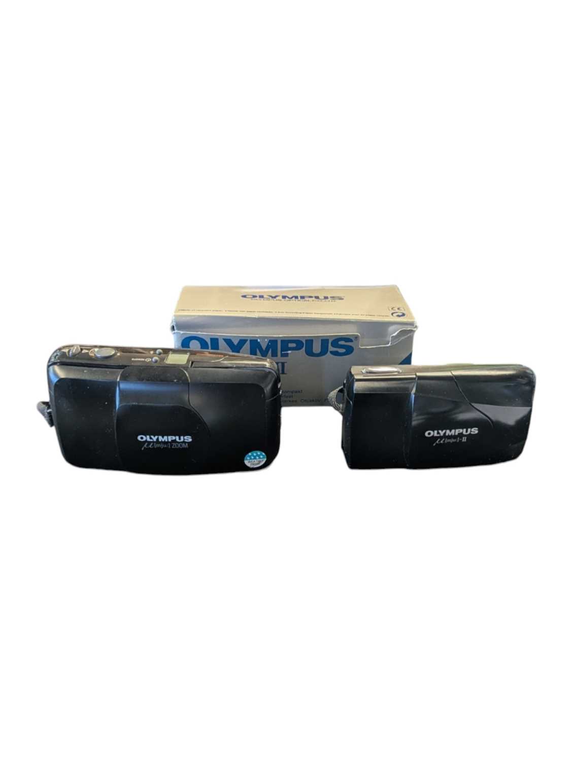 Lot 359 - OLYMPUS - TWO VINTAGE MJU COMPACT 35MM CAMERAS