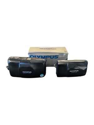 Lot 359 - OLYMPUS - TWO VINTAGE MJU COMPACT 35MM CAMERAS