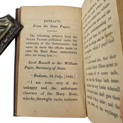 Lot 4 - MARY ROSE - 1843 NARRATIVE OF THE LOSS OF THE MARY ROSE, BOUND IN WOOD OF THE SHIP