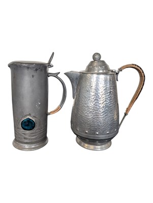 Lot 376 - ARCHIBALD KNOX - EARLY 20TH CENTURY ARTS & CRAFTS PEWTER TANKARD & ANOTHER