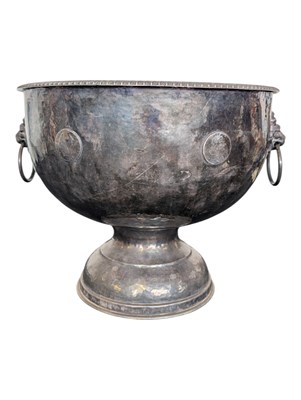 Lot 378 - EARLY 20TH CENTURY SILVER PLATED PEDESTAL PUNCH BOWL