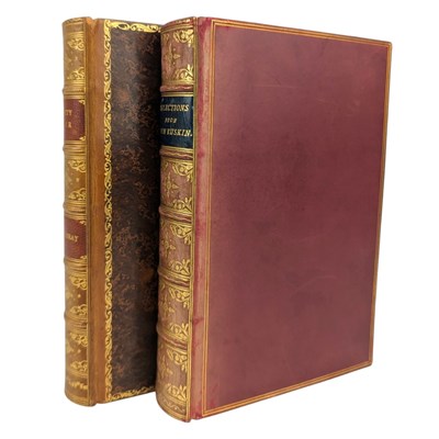 Lot 211 - FINE BINDINGS - SELECTIONS FROM THE WRITINGS OF JOHN RUSKIN AND VANITY FAIR BY THACKERAY