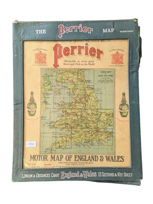 Lot 535 - 1920S PERRIER MOTOR MAP OF ENGLAND & WALES