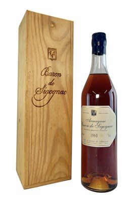 Lot 147 - 1960 BARON DE SIGOGNAC ARMAGNAC BOTTLE