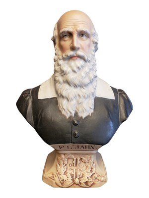 Lot 156 - 20TH CENTURY BISQUE PORCELAIN BUST OF F. L. JAHN