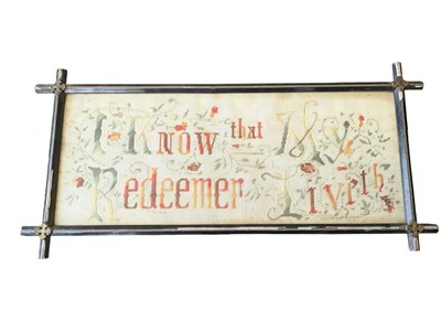 Lot 408 - 18TH CENTURY FRAMED NEEDLEPOINT SAMPLER