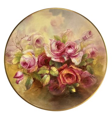 Lot 142 - REGINALD H AUSTIN X ROYAL WORCESTER - HAND PAINTED PORCELAIN CABINET PLATE