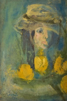 Lot 199 - ROGER SOMVILLE (1923-2014) - OIL ON CANVAS PORTRAIT