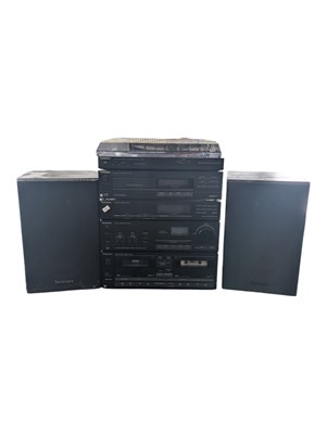Lot 3 - TECHNICS - VINTAGE HIFI AUDIO STACKING SYSTEM & SPEAKERS