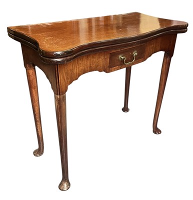 Lot 649 - 18TH CENTURY GEORGE III MAHOGANY DOG-EAR GAMES TABLE