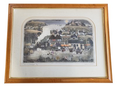 Lot 437 - GRAHAM CLARKE (B. 1941) - FRAMED LIMITED EDITION ETCHING TITLED 'SUMMER PASSENGERS'