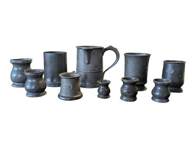 Lot 451 - COLLECTION OF 19TH & 20TH CENTURY PEWTER TANKARDS