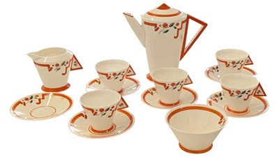 Lot 206 - SHELLEY, ENGLISH - ART DECO PERIOD PORCELAIN CHINA TEA SERVICE