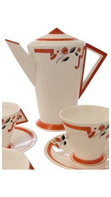 Lot 206 - SHELLEY, ENGLISH - ART DECO PERIOD PORCELAIN CHINA TEA SERVICE