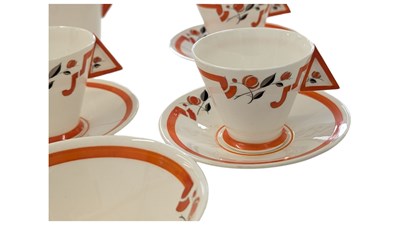 Lot 206 - SHELLEY, ENGLISH - ART DECO PERIOD PORCELAIN CHINA TEA SERVICE
