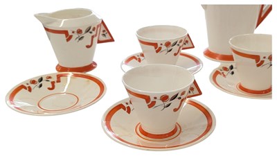Lot 206 - SHELLEY, ENGLISH - ART DECO PERIOD PORCELAIN CHINA TEA SERVICE