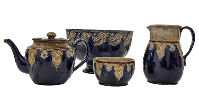 Lot 204 - DOULTON LAMBETH - COLLECTION OF ART NOUVEAU STONEWARE ITEMS