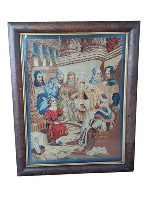 Lot 450 - LARGE 19TH CENTURY RELIGIOUS NEEDLEPOINT
