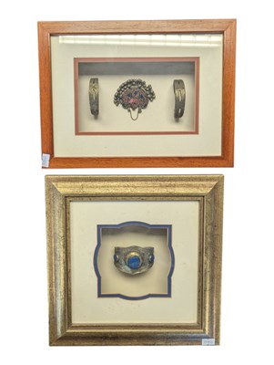 Lot 468 - COLLECTION OF FRAMED AFGHAN TRIBAL JEWELLERY
