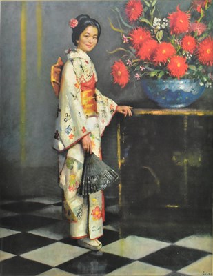 Lot 171 - VINTAGE CIRCA 1970S PRINT OF JOHN GILROY 'KIKU' PAINTING