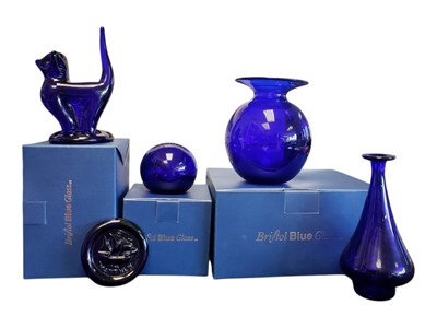 Lot 228 - COLLECTION OF LATE 20TH CENTURY BRISTOL BLUE GLASS