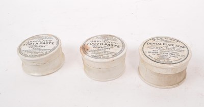 Lot 32 - THREE VICTORIAN 19TH CENTURY TOOTHPASTE POTS