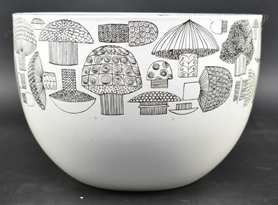 Lot 392 - KAJ FRANCK FOR FINEL - VINTAGE ENAMEL CENTREPIECE BOWL WITH MUSHROOM DESIGN