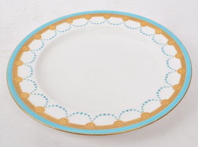 Lot 43 - MINTONS - 19TH CENTURY JEWELLED BLUE AND WHITE PLATE