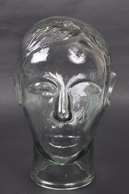 Lot 42 - 20TH CENTURY PRESSED GLASS BUST HEAD