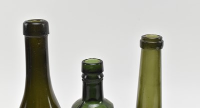 Lot 123 - VINTAGE ADVERTISING - COLLECTION OF MOSTLY GREEN GLASS BOTTLES