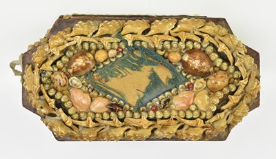 Lot 90 - 19TH CENTURY HIGH VICTORIAN SEASHELL COVERED WOODEN BOX