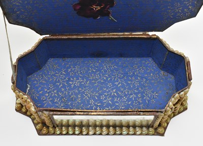 Lot 90 - 19TH CENTURY HIGH VICTORIAN SEASHELL COVERED WOODEN BOX