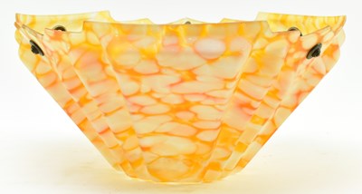 Lot 23 - ART DECO MOTTLED FROSTED GLASS CEILING PENDANT LIGHT SHADE