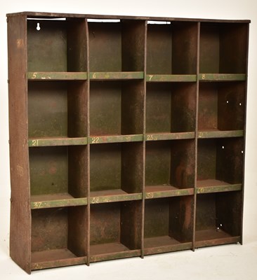 Lot 512 - VINTAGE 20TH CENTURY INDUSTRIAL PIGEON HOLE CABINET