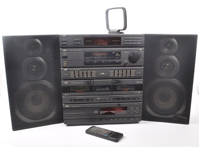 Lot 448 - JVC - VINTAGE LATE 20TH CENTURY STACKING STEREO SYSTEM AND TWO SPEAKERS