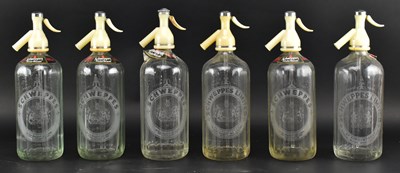 Lot 18 - SCHWEPPES - CRATE OF SIX GLASS SODA SYPHONS